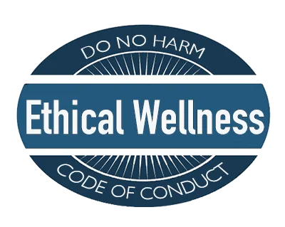 Ethical Wellness Code of Conduct badge reading "Do No Harm"